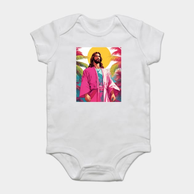 Jesus Christ With God Nothing is Impossible Baby Bodysuit by animegirlnft